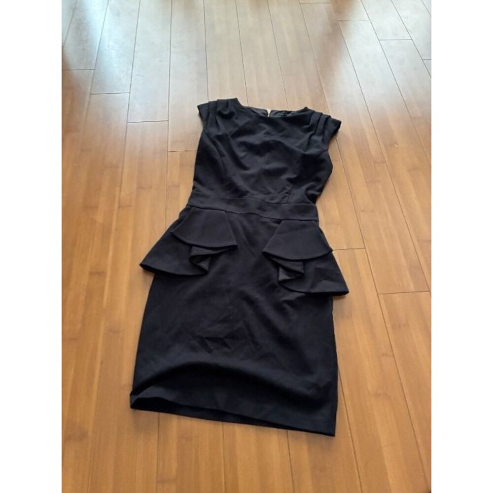 Ted Baker Judia Peplum Sleeveless Black Mini Dress Women's 2 XS